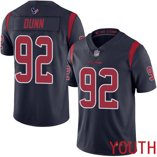 Houston Texans Limited Navy Blue Youth Brandon Dunn Jersey NFL Football #92 Rush Vapor Untouchable